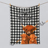 UniJames Black And White Plaid Custom Name Farm Name Blanket