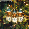 Uni Personalized Cup Cuties Cows Christmas Acrylic Ornament