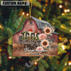 Uni Personalized Rustic Barn Black Angus Christmas Acrylic Ornament