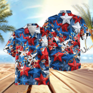 USA Horse Star Shirt – Hawaiian Style for Horse Fans