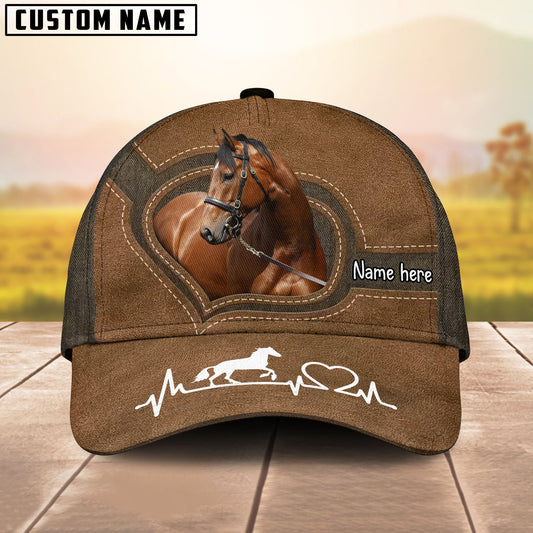 Equestrian Heartbeat Cap – Add Your Name - Thoroughbred