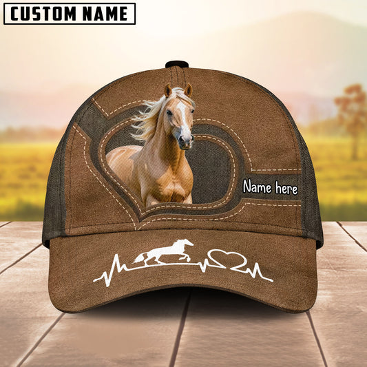 Equestrian Heartbeat Cap – Add Your Name - Palomino