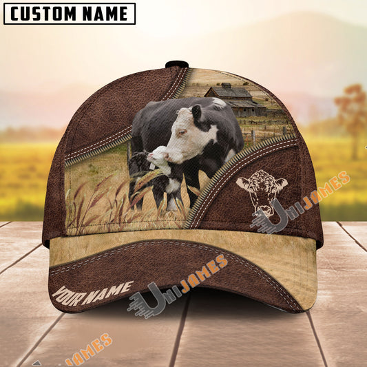 Uni Black Hereford On The Farm Customized Name 3D Brown Cap