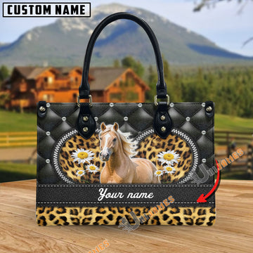 Unijames Palomino Leather Heart Pattern Custom Name 3D Leather Handbag