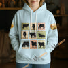Uni Vintage Cow Silhouette Patchwork Unisex Hoodie