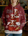 Uni Personalized Cute Christmas Cow Hoodie (8 Cattle Breeds)