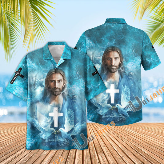 Unique Jesus Pigeon Cross Hawaiian Shirt