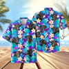 UniJames Light Blue Flowers 3D Hawaiian Shirt (14 Styles)