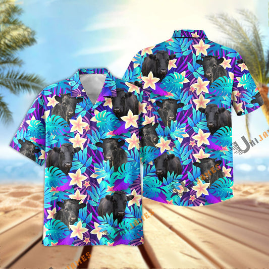 Uni Dexter Light Blue Flowers 3D Hawaiian Shirt