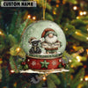 Uni Personalized Farmhouse Christmas Snow Globe Acrylic Ornament (14 Breed Options)