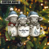 Uni Personalized Cup Cuties Cows Christmas Acrylic Ornament
