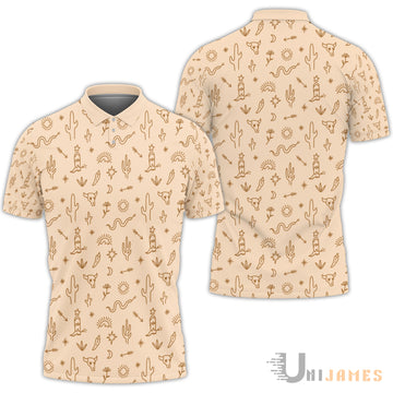 Unique Cowboy Western Desert Pattern Polo Shirt