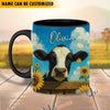 Uni Black Angus Peace Farm Personalized Name Two Tone Mug (10 Cattle Breeds)