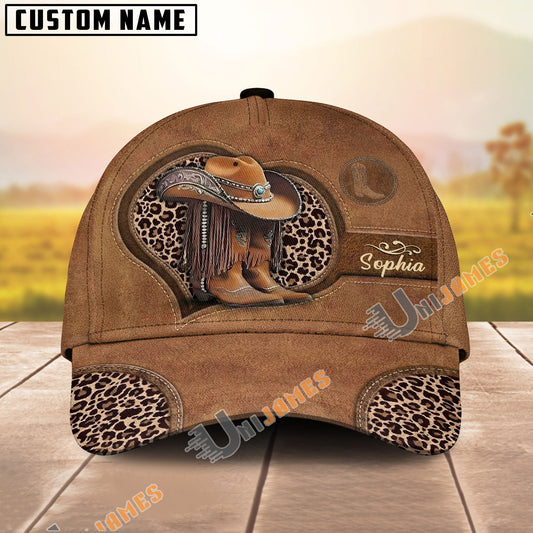 Unijames Cowgirl Boots Personalized Name Cap