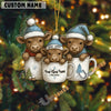 Uni Personalized Cup Cuties Cows Christmas Acrylic Ornament