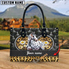 Unijames Appaloosa Leather Heart Pattern Custom Name 3D Leather Handbag