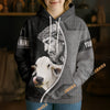 Uni Personalized Name & Farm Name Jesus and Cow Christian Hoodie (10 Cattle Breeds)