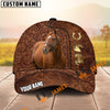 Unijames Equestrian Tooled Leather Horseshoe Personalized Name 3D Cap (9 breeds)