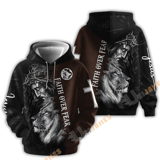 Uni Jesus Crown Of Thorns And Lion Hoodie