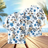 UniJames Retro Blue Aloha Floral Hawaiian Shirt (12 Styles)