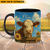 Uni Black Angus Peace Farm Personalized Name Two Tone Mug (10 Cattle Breeds)