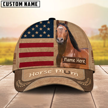 Unijames American Quarter Horse Dark Brown Craving Personalized Name Cap