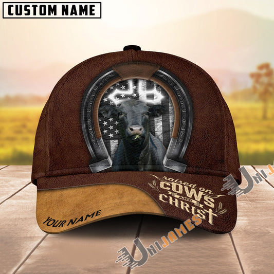 Uni Personalized Raised on Cows & Christ Christian Ranch Cap