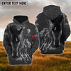 Uni Custom Name Black Horse Lovers 3D Hoodie