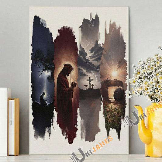 Unijames Christ’s Journey: Prayer, Sacrifice & Resurrection Canvas