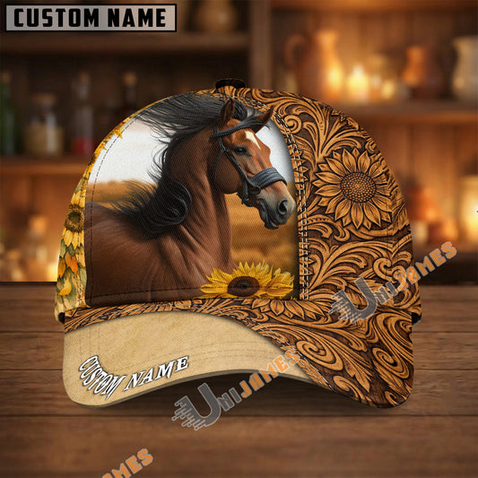 Unijames Wild Grace – Horse & Sunflower Leather Cap