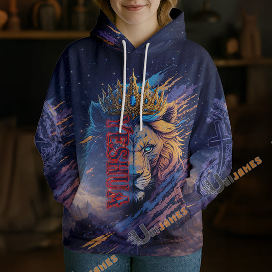 Unijames Crowned Lion of Judah Prophetic 3D All-Over Print Hoodie