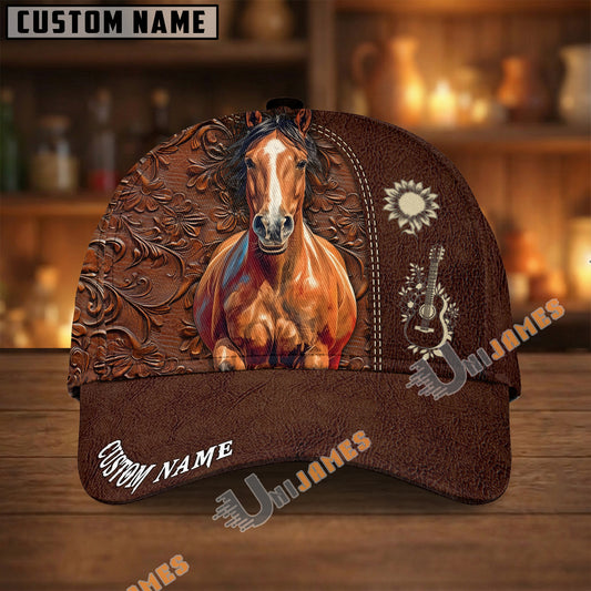 Unijames Vintage Leather Horse Art Cap