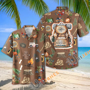 Unijames Time For New Adventure Camping Backpack Hawaiian Shirt