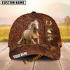 Unijames Equestrian Tooled Leather Horseshoe Personalized Name 3D Cap (9 breeds)