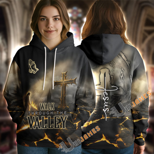 Unijames Walk Through the Valley 3D All-Over Print Hoodie