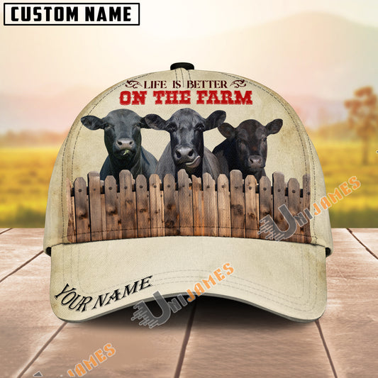 Uni Life Is Better on the Farm Custom Cow Fence Vintage Cap