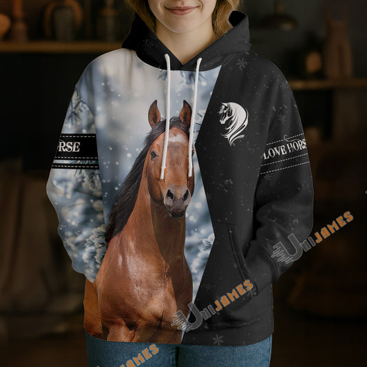 Uni Western American Quarter Horse Hoodie – Personalized Equestrian Gift for Riders