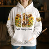 Uni Sunflower Cow Faith Family Farm Unisex Hoodie