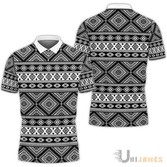 Unique Aztec Pattern Polo Shirt