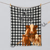 UniJames Black And White Plaid Custom Name Farm Name Blanket