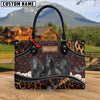 Unijames Friesian Happiness Sunflower Custom Name 3D Leather Handbag