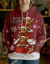 Uni Personalized Cute Christmas Cow Hoodie (8 Cattle Breeds)