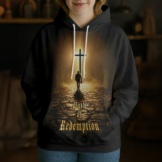 Unijames Path of Redemption Christian Cross 3D Hoodie