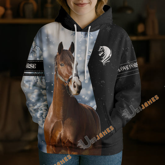 Uni Western Warmblood Horse Hoodie – Personalized Equestrian Gift for Riders