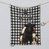 UniJames Black And White Plaid Custom Name Farm Name Blanket