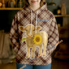 Uni Personalized Sunflower Cow Cozy Hoodie (12 Cattle Breeds)