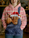 Uni Personalized Name & Farm Name Merry Christmas Cow Hoodie