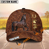 Unijames Equestrian Tooled Leather Horseshoe Personalized Name 3D Cap (9 breeds)