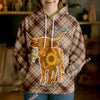 Uni Personalized Sunflower Cow Cozy Hoodie (12 Cattle Breeds)