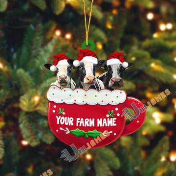 Uni Holstein Christmas Cup Custom Shape Acrylic Ornament